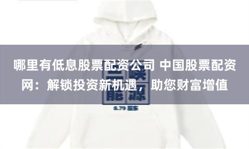 哪里有低息股票配资公司 中国股票配资网：解锁投资新机遇，助您财富增值