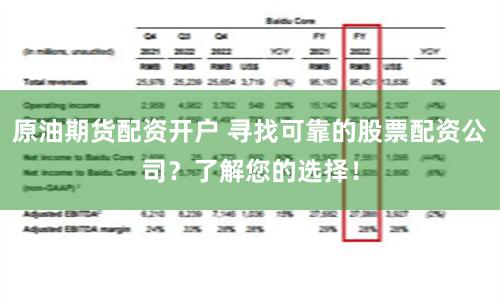 原油期货配资开户 寻找可靠的股票配资公司？了解您的选择！