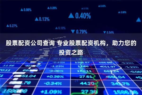 股票配资公司查询 专业股票配资机构，助力您的投资之路