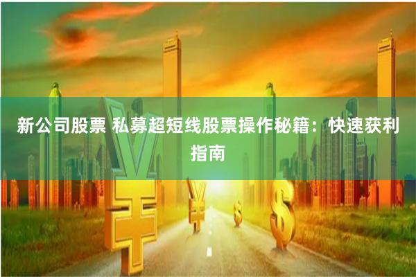 新公司股票 私募超短线股票操作秘籍：快速获利指南